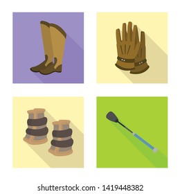 Vector illustration of track and racing  icon. Set of track and riding stock vector illustration.