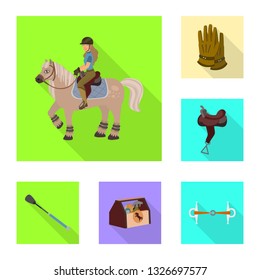 Vector illustration of track and racing  sign. Collection of track and riding vector icon for stock.