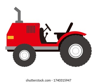 Vector illustration of tractor, car for farm work .