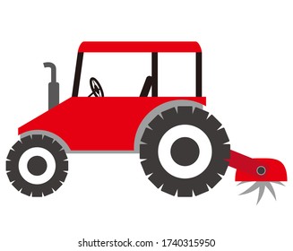Vector illustration of tractor, car for farm work .