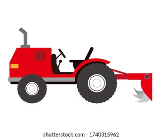Vector illustration of tractor, car for farm work .