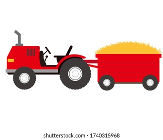 Vector illustration of tractor, car for farm work .