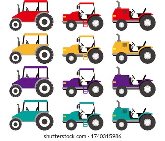 Vector Illustration von Traktor, Auto für Bauernarbeiten .