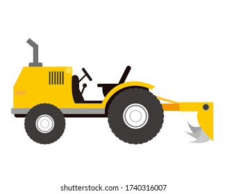 Vector illustration of tractor, car for farm work .