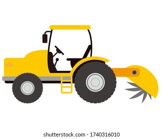 Vector illustration of tractor, car for farm work .