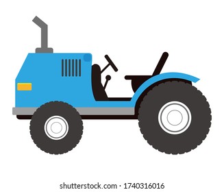 Vector illustration of tractor, car for farm work .