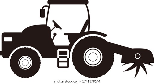 Ilustración vectorial del tractor, coche de explotación agrícola .