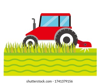 Vector illustration of tractor, car for farm work .