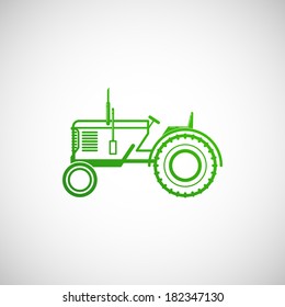 vector illustration with tractor. farm concept
