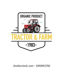 Vector illustration of tractor logo. Colorful illustration.