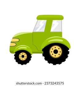Vector illustration with tractor on white background. Kids toy