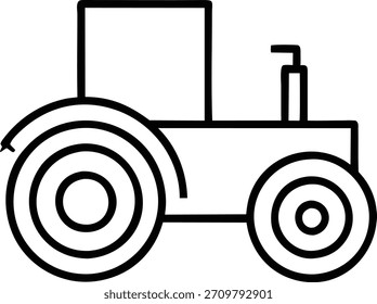 Ilustración vectorial de un tractor. Este diseño mínimo y limpio es perfecto para temas agrícolas o agrícolas. Icono simple.