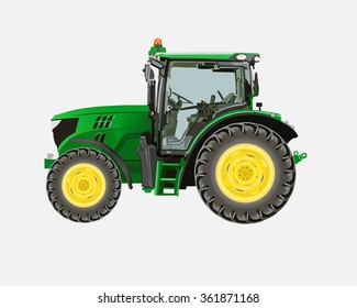 Vector illustration of a tractor for work in agriculture