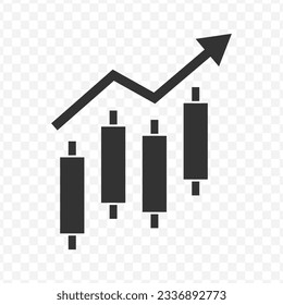 Vector illustration of trade profits  icon in dark color and transparent background(PNG).