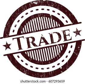 Vector Illustration of Trade rubber grunge texture seal
