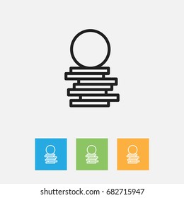 Vector Illustration Of Trade Symbol On Hard Money Outline. Premium Quality Isolated Specie Element In Trendy Flat Style.