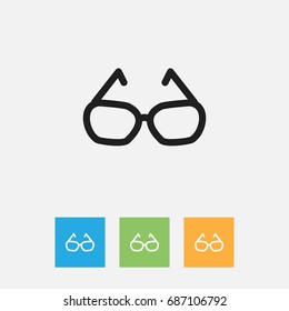 Vector Illustration Of Trade Symbol On Spectacles Outline. Premium Quality Isolated Glasses Element In Trendy Flat Style.