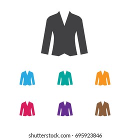 Vector Illustration Of Trade Symbol On Woman Jacket Icon. Premium Quality Isolated Cardigan  Element In Trendy Flat Style.