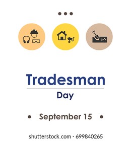 vector illustration for tradesman day in september