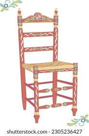 Vector illustration of tradicional Spanish chair (Silla sevillana)