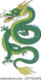 A vector illustration of a traditional Asian (Chinese or Japanese) Dragon