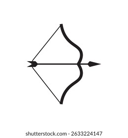 Vector illustration of a traditional bow and arrow, symbolizing focus, precision, or ancient tools. Useful for historical, sport, or hunting themes.