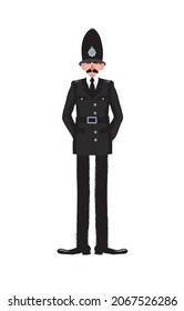 Vector illustration of a traditional British policeman