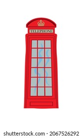 Vector illustration of a traditional British red phone box