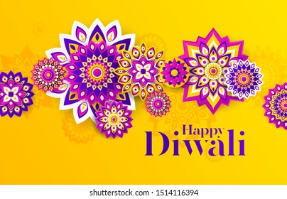 Vector illustration. traditional celebration of happy diwali. Deepavali light and fire festival. Diwali design frame. Sanskrit translation: Diwali.