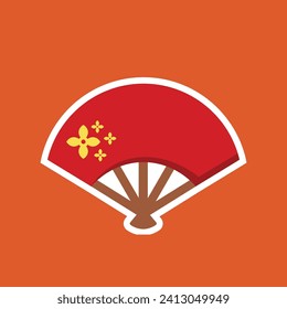 vector illustration of traditional chinese fan for Chinese New Year celebration