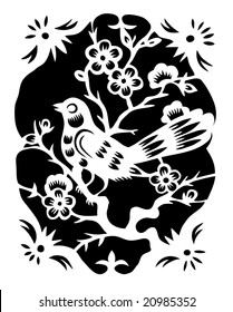vector illustration of traditional chinese floral design