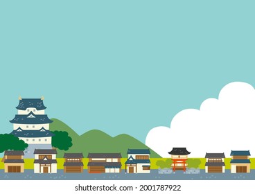 Vector illustration of traditional cityscape