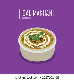 Vector illustration of traditional Dal makhani indian food