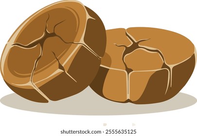 Vector Illustration of Traditional Date Palm Jaggery (Khejur Gur) 