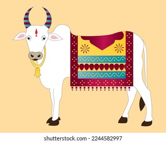 Vector illustration of Traditional designed bull for festival