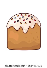 vector illustration, traditional easter cake, in cartoon style, 
easter holiday symbol
