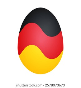 vector illustration traditional Easter egg decorated with the iconic colors of the German flag. festive design Easter, German holidays, or patriotic celebrations.