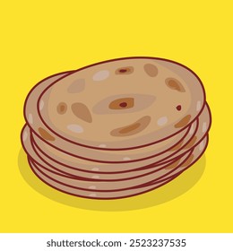 Vector illustration of traditional food tortilla stuffed with minced meat with vegetables and sauce. soft and delicious tortilla bread with a savory texture. for food, culinary and street food blogs