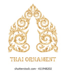 vector illustration of traditional golden Thai ornament. EPS