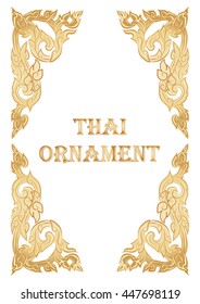 vector illustration of traditional golden Thai ornament. EPS