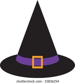 A vector illustration of a traditional Halloween icon featuring a Witch's hat