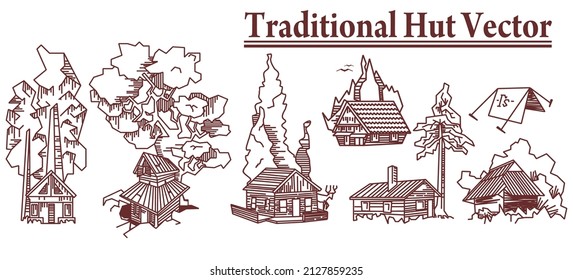 Vector Illustration Traditional Hut, for adventure seeker and to anyone love being outside but cannot go out because one and another thing. Hope you enjoy it