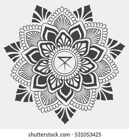 Vector illustration with traditional indian mandala for henna design
