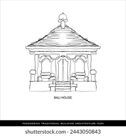 Vector illustration of traditional Indonesian building architecture icon