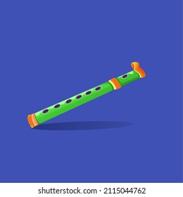 vector illustration of a traditional Indonesian musical instrument bamboo flute