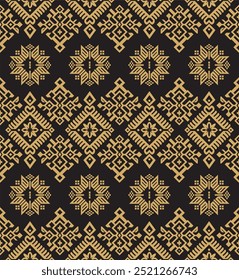 Ilustración vectorial de Elementos de patrón de diseño de ornamento tejido tradicional indonesio songket con motivos de prada. Adecuado para motivos de songket, batik en tela, fondos, tejido.