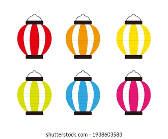 Vector illustration of traditional Japanese lanterns.　paper lantern . 