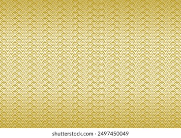 Vector illustration of traditional Japanese pattern. Seamless gold wave pattern. For wallpaper, background, fabric, wrapping paper.