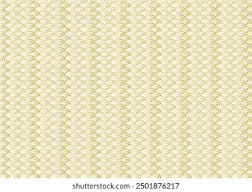 Vector illustration of traditional Japanese pattern. Seamless gold gradient wave pattern. For wallpaper, background, fabric, wrapping paper.