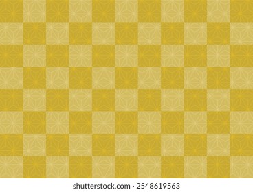 Vector illustration of traditional Japanese pattern. Golden seamless background pattern. For backgrounds, wallpapers, wrapping paper and fabrics.